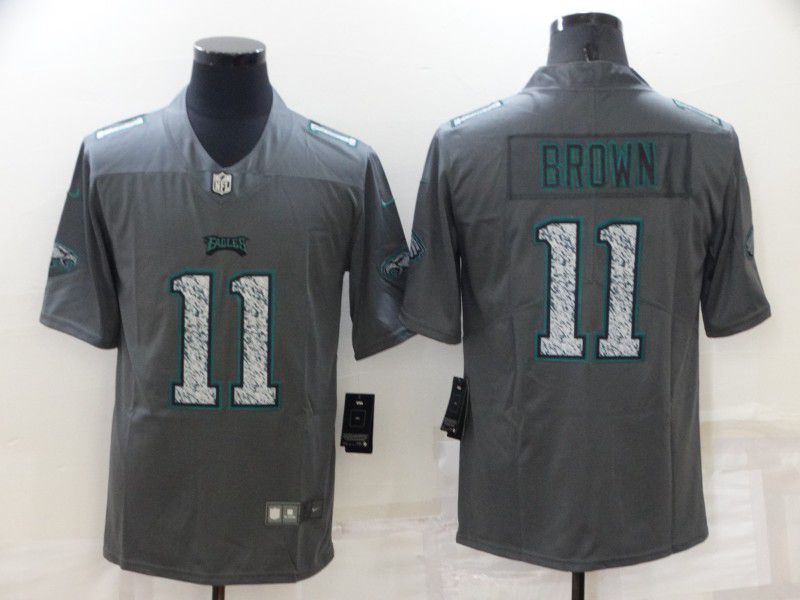 Men Philadelphia Eagles 11 Brown 2022 Nike Gray Fashion Static Limited NFL Jersey